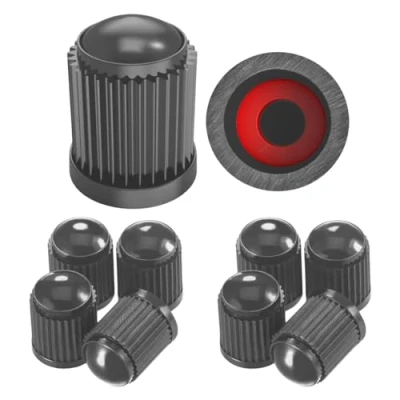 Abbildung von Pitlane Performance® Ventilkappen 10 Stück Ventildeckel Auto Reifen Ventilabdeckung Reifenventil Kappen Autoventil PKW, SUV, Motorrad, Fahrrad für alle Schrader Ventile (Anthrazit)