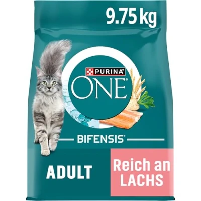 Abbildung von PURINA ONE Bifensis Trockenfutter mit Lachs für ausgewachsene Katzen, 9,75 kg