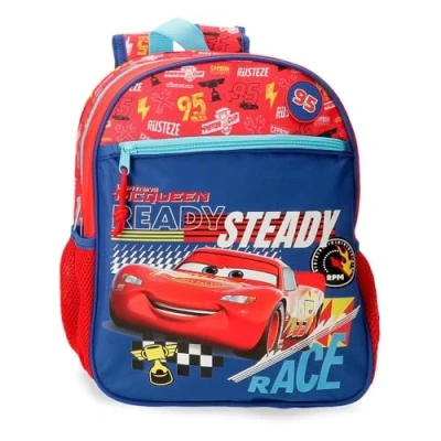 Abbildung von Joumma Disney Cars Lets Race Schulrucksack, aus Polyester, Taschen und Fächer, breite verstellbare Träger., rot, Rucksack 33