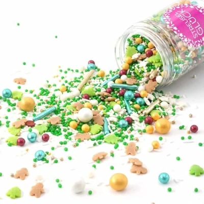 Abbildung von STREUSEL Weihnachtstraum grün weiss gold 90g Weihnachten Zuckerstreusel Mix Sprinkles von GLÜCK perfekt für Plätzchen Deko VerzierenTorte Kuchen Cupcakes Muffins Cakepops