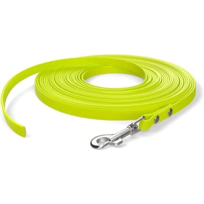 Abbildung von 5m Schleppleine, Hundeleine, 1 Karabiner, Neon Gelb, extra schmal, schmutz und wasserabweisend