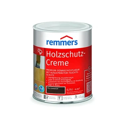 Abbildung von Remmers Holzschutz Creme 3in1 palisander, 0,75 Liter, tropffreie Holzlasur für aussen, 3in1: Imprägnierung, Grundierung &amp; Lasur in EINEM Arbeitsgang