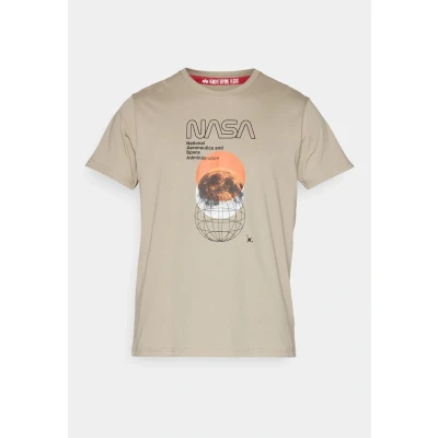 Abbildung von Alpha Industries NASA Orbit Tshirt print, Herren, Größe: Large, Vintage sand