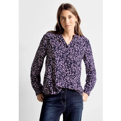 Abbildung von Cecil Minimalprint Bluse, Damen, Größe: XXL, Blau