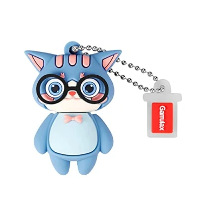 Abbildung von GARRULAX USB Flash Laufwerke, 16GB wasserdichtes Silikon USB2.0 High Speed Daumenlaufwerke Memory Stick Pen Datum Speicher Pendrive U Disk(Blue Cat)