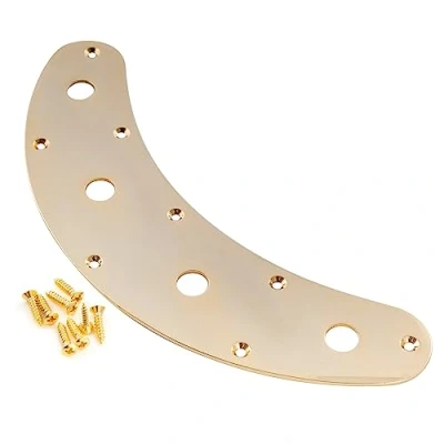 Abbildung von Musiclily Pro Stahl 4 Löcher Bass Kontrollplatte Control Plate für Music Man Style E Bass, Gold