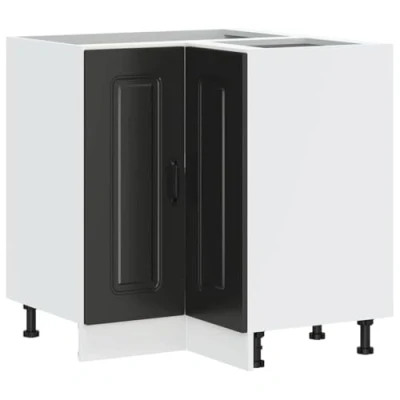Abbildung von vidaXL Küchen Eckunterschrank Kalmar Schwarz Holzwerkstoff, Eckunterschrank, Küchenschrank, für Küche