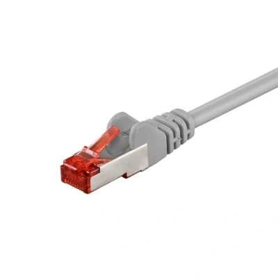 Abbildung von Goobay 92739 CAT 6 Kabel Lan Netzwerkkabel für Gigabit Ethernet S FTP doppelt geschirmtes Patchkabel mit RJ45 Stecker, 10m, Grau