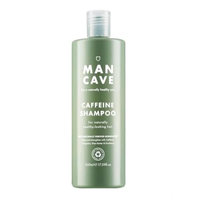 Abbildung von ManCave Shampoo Herren, 500 ml Koffein Shampoo, gegen Haarausfall, Natürliche Formel für Gesundes Haarwachstum, Vegan, Tierversuchsfrei, Tube aus Recycling Kunststoff