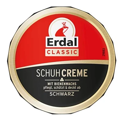 Abbildung von Erdal Dosencreme schwarz, Schuhcreme mit Bienenwachs nährt und pflegt das Leder, 1er Pack (1 x 75 ml)