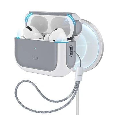 Abbildung von ESR für AirPods Pro 2 Hülle mit HaloLock, Kompatibel (2023/2022/2019), MagSafe, Hybrid Sturzschutz, Weiß