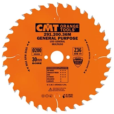 Abbildung von CMT Orange Tools Kreissägeblatt HW 200 x 2,8 / 1,8 30 Z=36 15 ATB 291.200.36M für Längs und Querschnitte