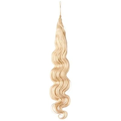 Abbildung von American Dream Hair Addition 100 Prozent Echthaar leicht gewelltes Haarteil Farbe 60 klares blond 18 inch / 46 cm Länge, 1er Pack (1 x 174 g)
