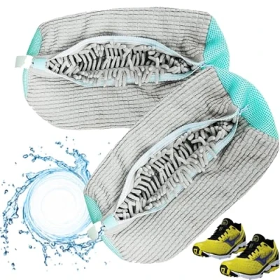 Abbildung von STFYUG Schuhwaschbeutel, Schuhbeutel Waschmaschine,Schuhwaschbeutel Waschmaschine, waschbeutel Schuhe, Schuhe mit Reißverschluss, Schuh für waschmaschine(2/Gray)