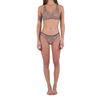 Abbildung von Hurley Damen Max Leopard Moderate Bottom Bikinihöschen, Brown Sugar, XS