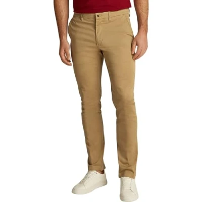 Abbildung von Tommy Hilfiger Herren Chino Hose Bleecker Printed Structure Slim Fit, Grün (Classic Khaki), 28W/29L