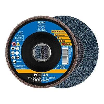 Abbildung von PFERD Polifan PSF STEELOX 67668126 Schleifscheibe, Winkelschleifer 125mm 122001/min 22.23mm