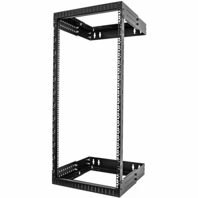 Abbildung von StarTech.com 2 Pfosten 24HE Heavy Duty Wandmontage Netzwerk Rack, 19&quot; Open Frame Server Rack mit Einstellbarer Tiefe, Daten für IT/AV/Patch Panele/Computer (RACK 24U 20 WALL OA)
