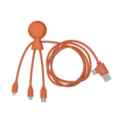 Abbildung von Xoopar Mr Bio Multi USB Kabel Lang 1m Krakenförmig Orange Universelles Ladegerät Aus Recyceltem Kunststoff USB, C, Lightning, Micro Smartphone Stecker Universal