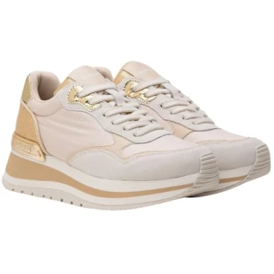 Abbildung von Replay Plateausneaker &quot;MENNET NYLON&quot;, Pailetten und Metallic Details, Freizeitschuh, Halbschuh, Schnürschuh