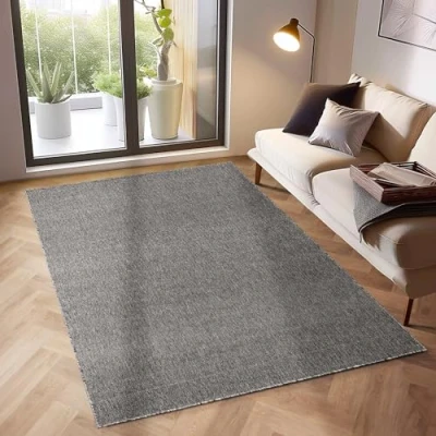 Abbildung von Teppich Unicolor Einfarbig, SIMPEX24, Läufer, Höhe: 7 mm, Kurzflor Schlingen Wohnzimmer Einfarbig Modern