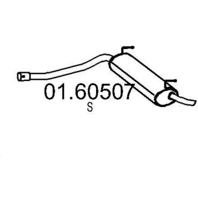 Abbildung von MTS 01.60507 Endschalldämpfer 950 FIAT: Panda II Schrägheck