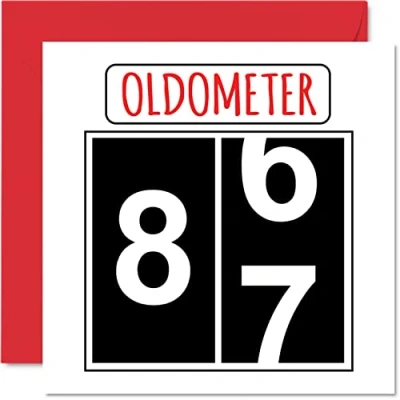 Abbildung von Lustige Karten zum 87. Geburtstag für Männer und Frauen Oldometer Glückwunschkarte Vater Mutter Urgroßvater Opa Kindermädchen Oma 145mm Grußkarten Karte