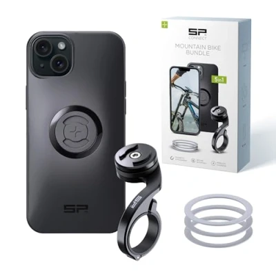 Abbildung von SP CONNECT Mountain Bike Bundle SPC+ kompatibel mit iPhone 15 Plus Handyhalter für Mountainbike MTB Handy Halterung Gadget