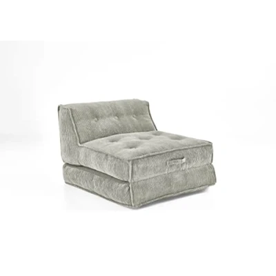 Abbildung von ATLANTIC home collection Liegesessel PIA mit hochwertigem Cordbezug, Samt, CORD hellgrau, XXL Sessel, 106x125x86 cm (BxTxH)