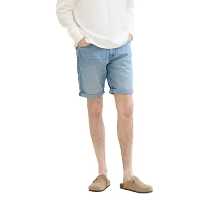 Abbildung von TOM Tailor Jeans Shorts, Herren, Größe: 33, Used light stone blue denim