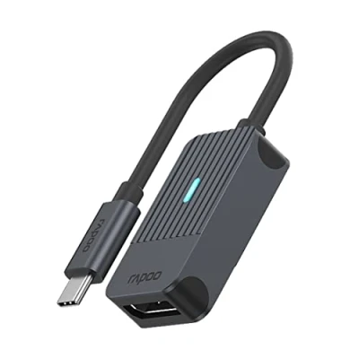 Abbildung von Rapoo UCA 1005 USB C auf DisplayPort Adapter mit 4K@60Hz, Aluminium, kompatibel MacBook Pro, Air, iPad Air / Surface Pro Go, Laptop, Notebook, Smartphone