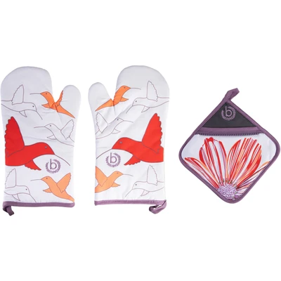 Abbildung von bugatti Topfhandschuhe &quot;Zip &amp; Surprise&quot;, (Set, 3 tlg., bestehend aus 2x Ofenhandschuh, 1x Topflappen)
