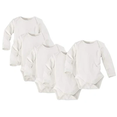 Abbildung von Bio Baby Langarmbody 100% Baumwolle (kbA) GOTS zertifiziert, 5er Set Weiß, 74/80