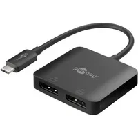 Abbildung von USB Adapter, C Stecker &gt; 2x DisplayPort Buchse