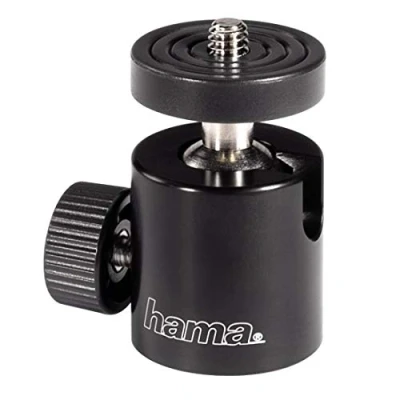 Abbildung von Hama Kugelkopf für Stativ, Gewinde B 1/4“ und 3/8“, 50 Höhe mm, Schwarz
