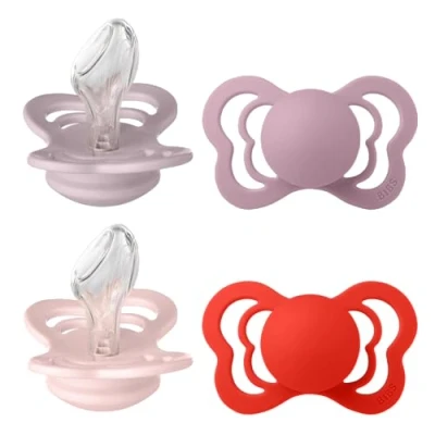 Abbildung von BIBS Couture Schnuller 4er Pack, BPA frei, Kiefergerechte Form. Silikon, Hergestellt in Dänemark, Größe 2 (6 18 Monate), Blossom Mix
