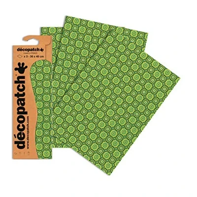 Abbildung von Decopatch Papier No. 643 (grün Kachelmuster, 395 x 298 mm) 3er Pack