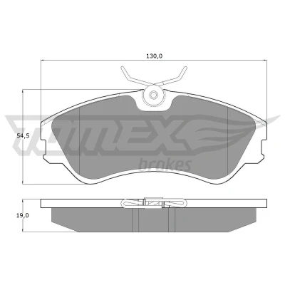 Abbildung von TOMEX brakes TX 10 65 Bremsbelagsatz Vorderachse VOLKSWAGEN: Transporter 4 Bus, Kastenwagen, Pritsche / Fahrgestell