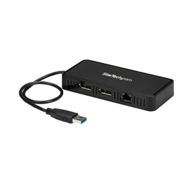 Abbildung von StarTech.com USB auf Dual DisplayPort Mini Dock Mac und Windows 4K 60Hz GbE Hub Monitor Dockingstation (USBA2DPGB)