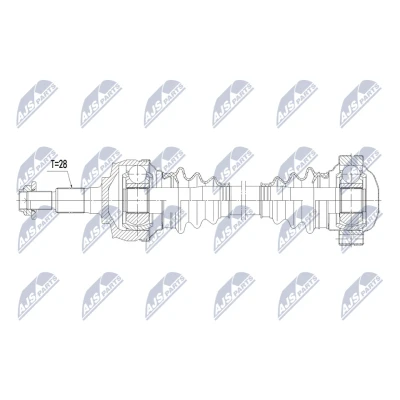 Abbildung von NTY NPW PS 018 Antriebswelle Hinterachse links, rechts 650mm Schaltgetriebe 6 Gang