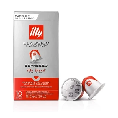 Abbildung von illy Coffee Nespresso kompatible Kapseln Classico Aluminium Kaffeekapseln Großpackung mit 100 Stück