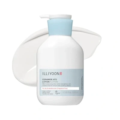 Abbildung von ILLIYOON Ceramide Ato Lotion 528ml, Stärkung &amp; Wiederherstellung der Hautbarriere, Soja für trockene empfindliche Haut, Sanfte Feuchtigkeitscreme Kinder und Erwachsene, Vegan, Duftfrei