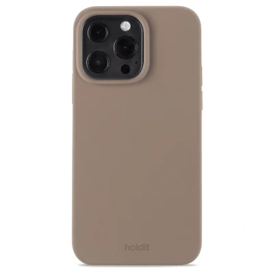 Abbildung von Apple iPhone 13 Pro Hülle Silikon Holdit Hard Case/Backcover Handyhülle Braun