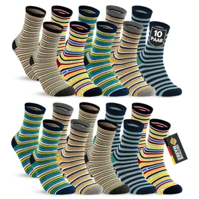 Abbildung von sockenkauf24 Socken 10 Paar Kinder Jungen &amp; Mädchen Baumwolle Kindersocken (23 26) 54339