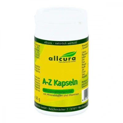 Abbildung von A z Kapseln mit Mineralstoffen und Vitaminen