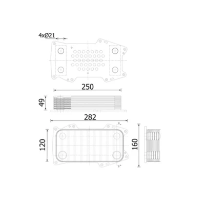 Abbildung von MAHLE ORIGINAL CLC 332 000S Ölkühler