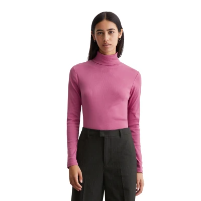 Abbildung von Marc O&#039;Polo Denim Turtleneck Langarmshirt, Damen, Größe: XS, Wild aster