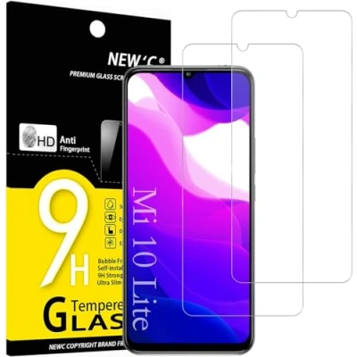 Abbildung von NEW&#039;C 2 Stück, Panzer Schutz Glas für Xiaomi Mi 10 Lite, Frei von Kratzern, 9H Härte, HD Displayschutzfolie, 0.33mm Ultra klar, Ultrabeständig