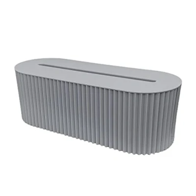 Abbildung von Kabelbox mit Deckel, Organizer zur Vermeidung von Kabelsalat, Aufbewahrungsbox zum Verstecken Steckdosenleisten, Adaptern &amp; Kabeln, Schutz Kindern Tieren (Blau)