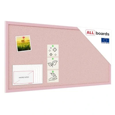 Abbildung von ALLboards Pinnwand mit Pink Holz Rahmen 80x40cm Korktafel Korkwand Kork
